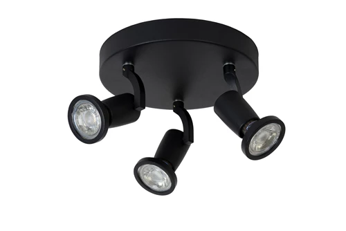 Lucide JASTER-LED - Foco de techo - Ø 20 cm - LED - GU10 - 3x5W 2700K - Negro - apagado